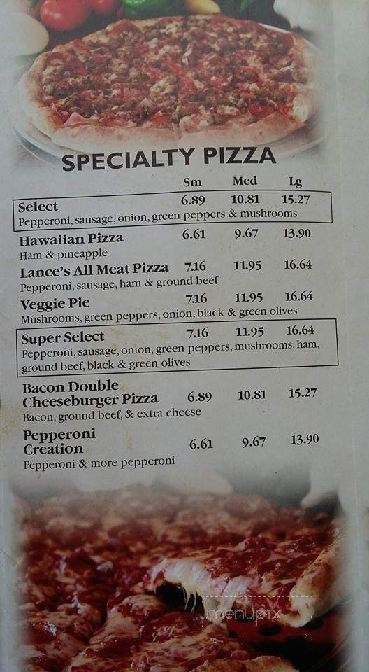 LANCES PIZZA - Tennessee Ridge, TN menu_pic