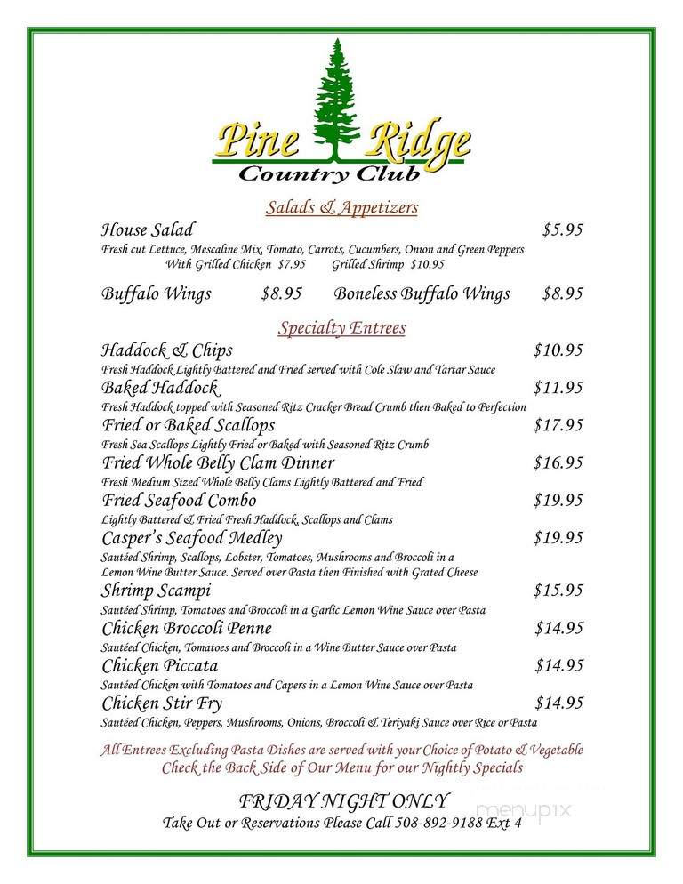 Pine Ridge Country Club Restaurant & Pub - Oxford, MA