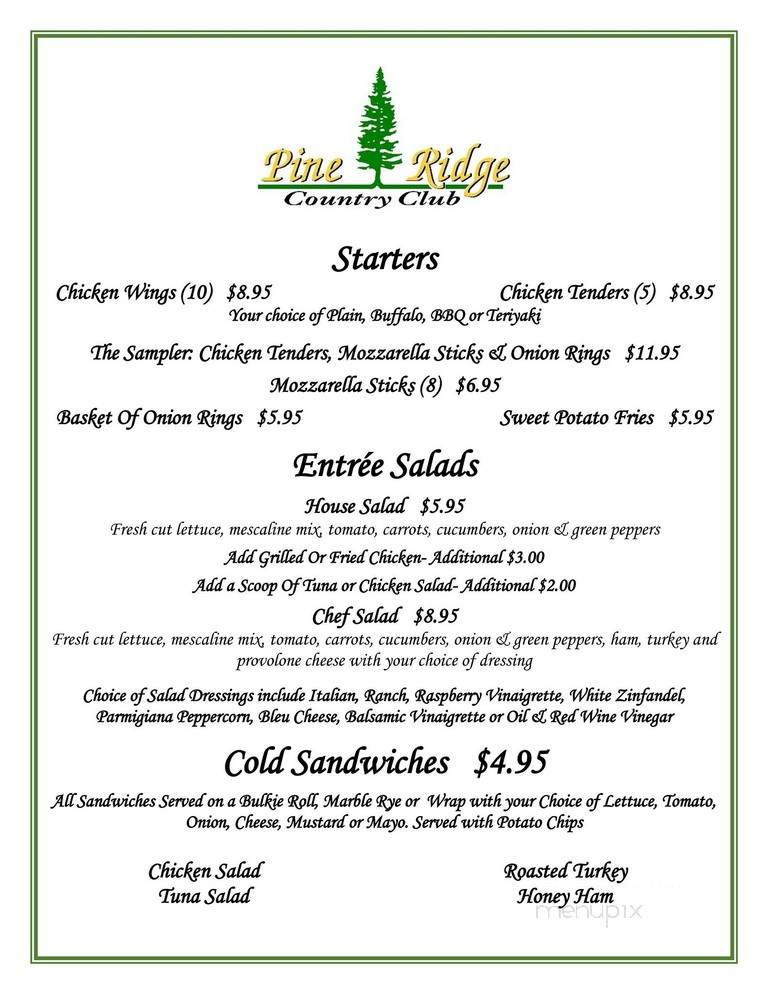 Pine Ridge Country Club Restaurant & Pub - Oxford, MA