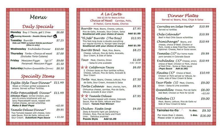 Quique's Taqueria - Loves Park, IL menu_pic