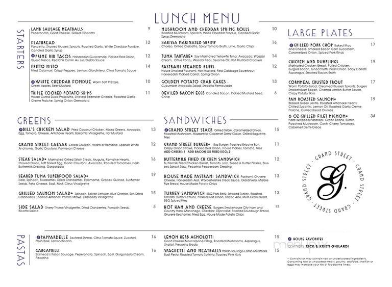 Grand Street Cafe - Lenexa, KS menu_pic