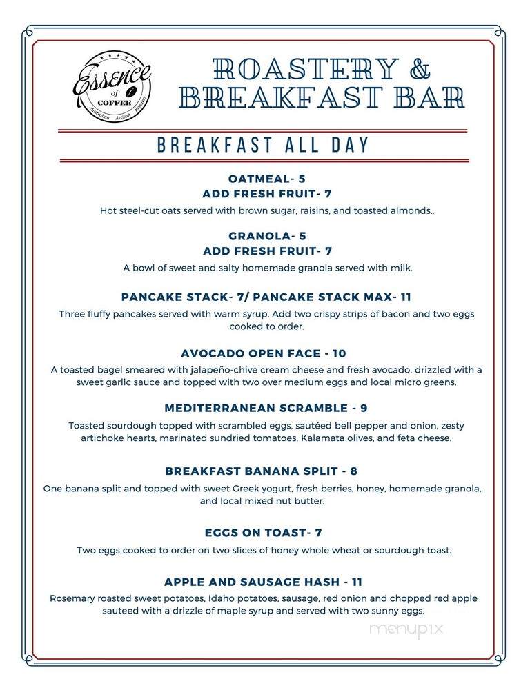 Essence Of Coffee - Rapid City, SD menu_pic