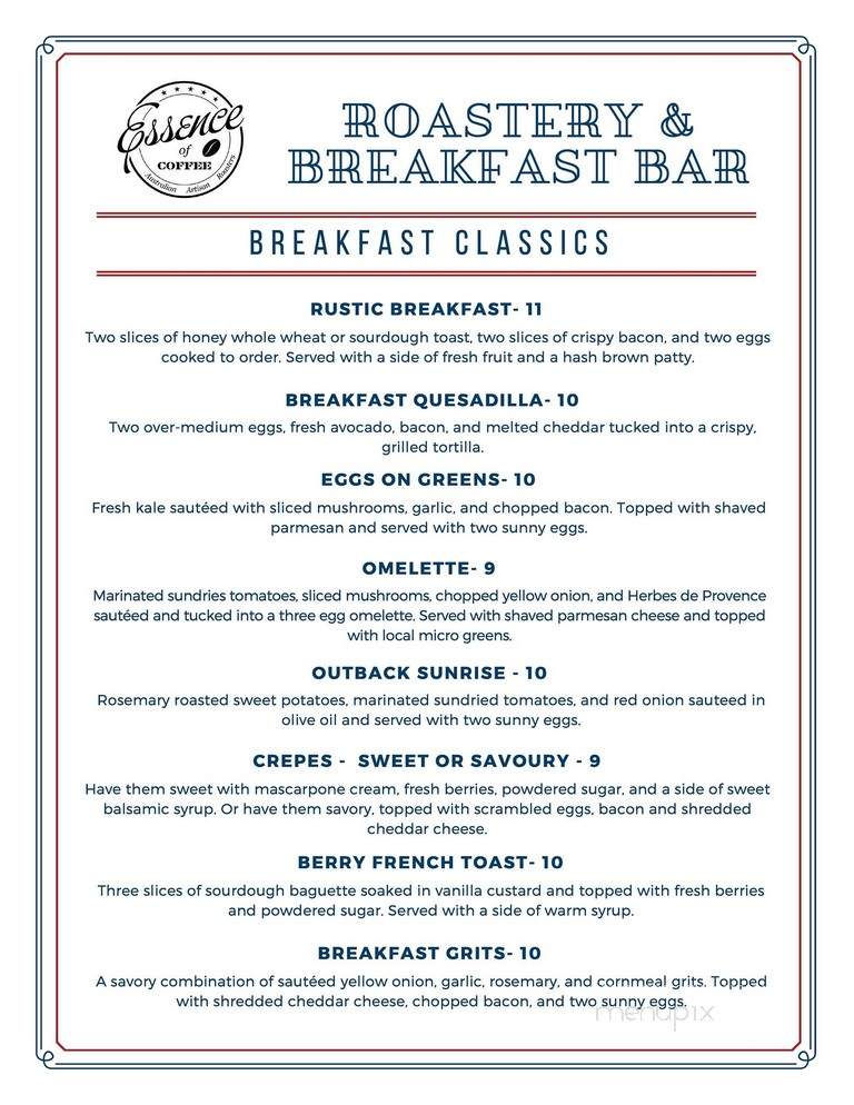 Essence Of Coffee - Rapid City, SD menu_pic