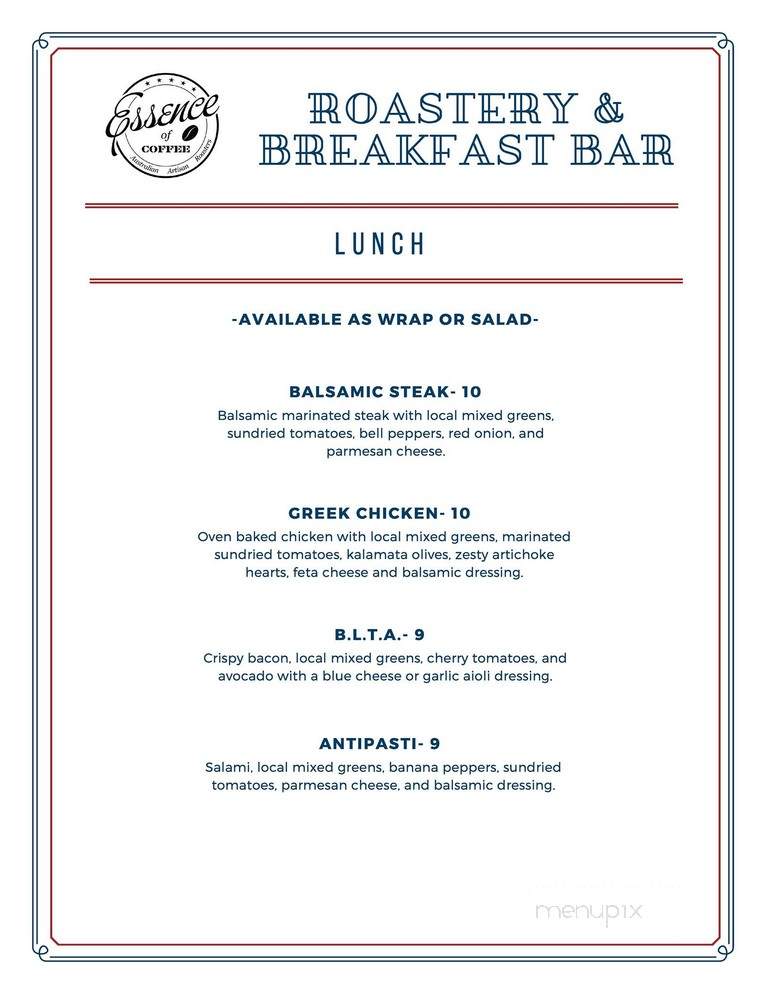 Essence Of Coffee - Rapid City, SD menu_pic