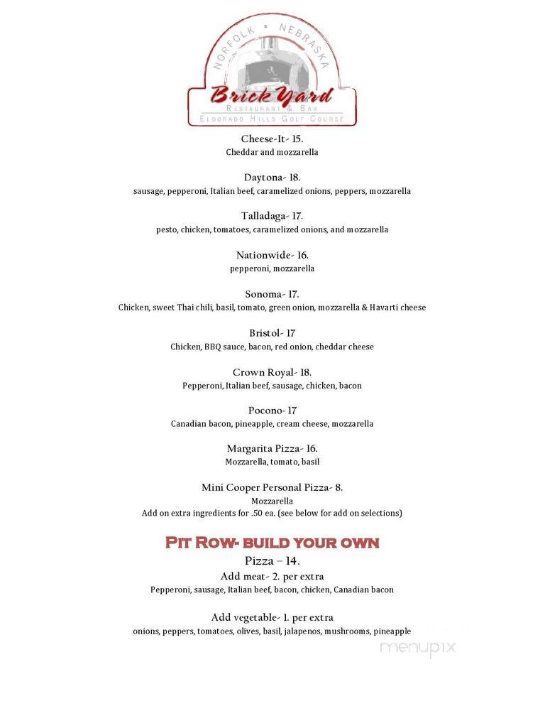 Eldorado Hills Golf Club - Norfolk, NE menu_pic