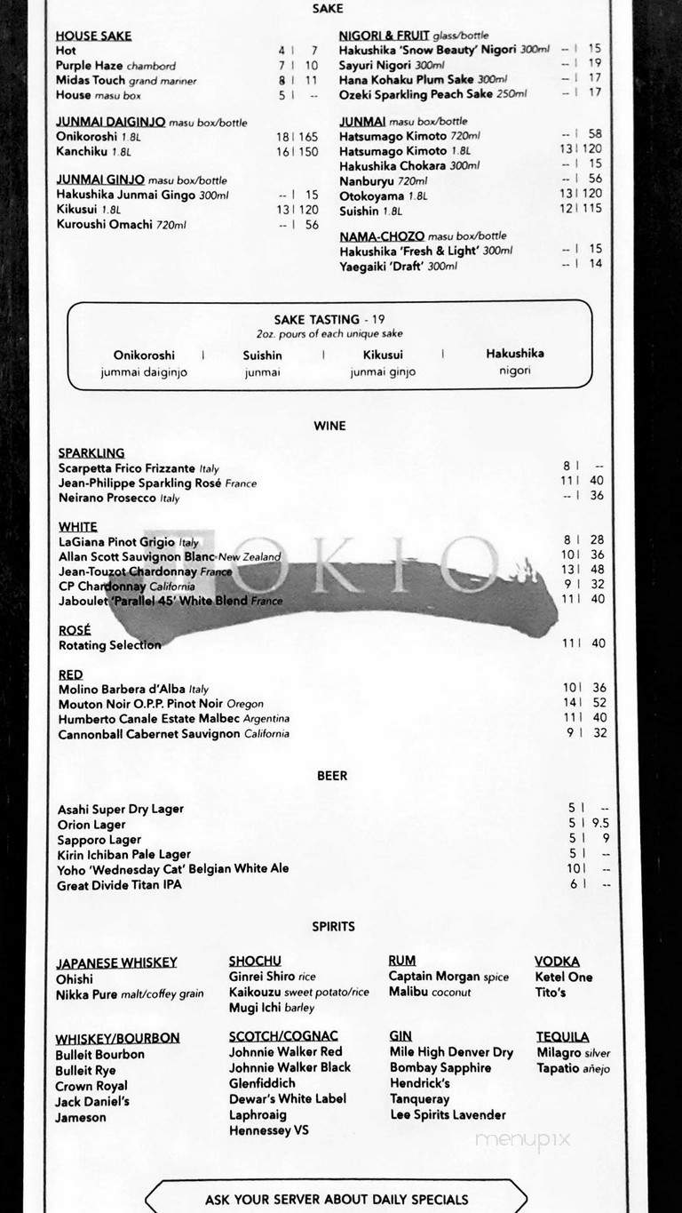 Tokio - Denver, CO menu_pic