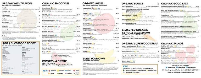 The Hive - Santa Monica, CA menu_pic