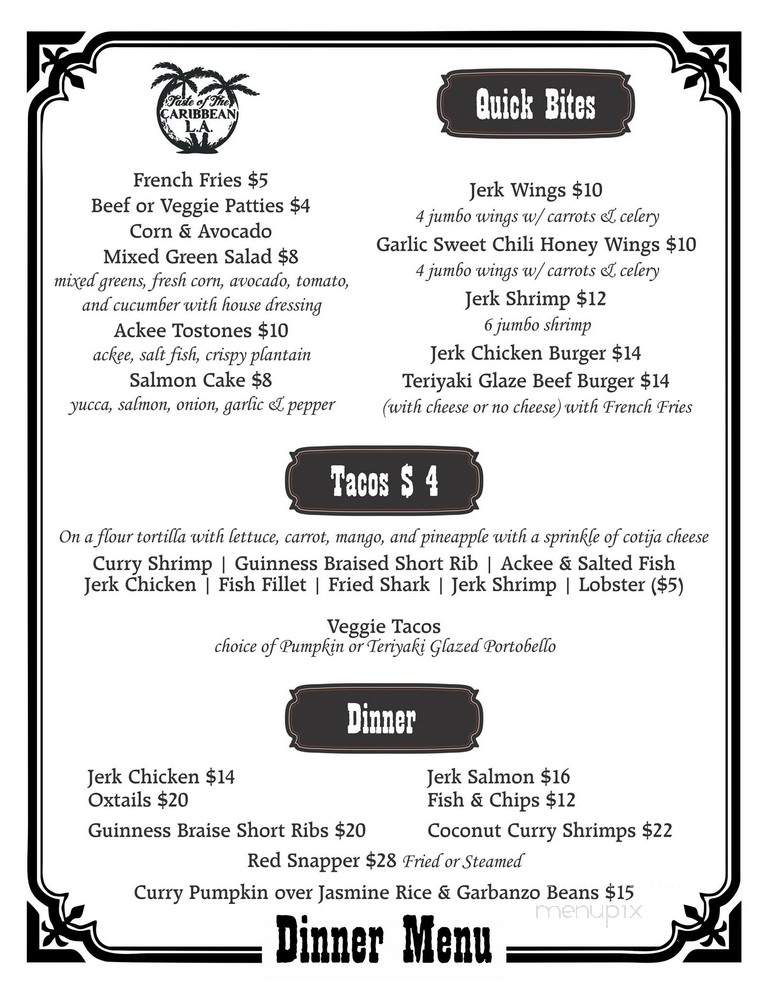 Taste of the Caribbean - Los Angeles, CA menu_pic
