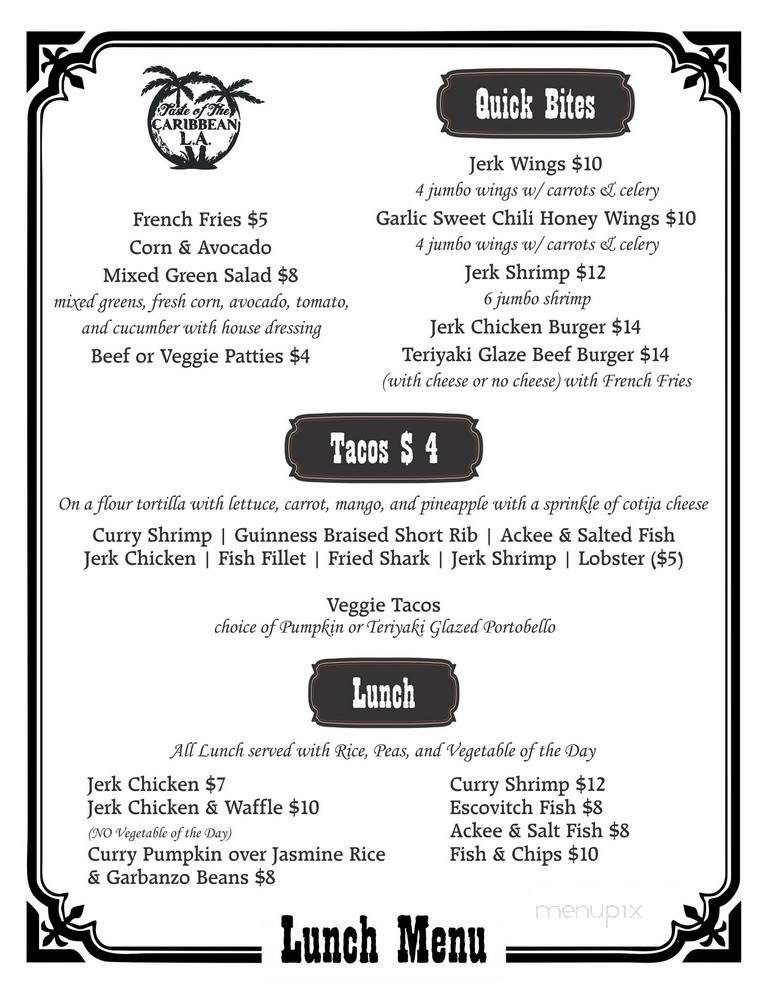 Taste of the Caribbean - Los Angeles, CA menu_pic