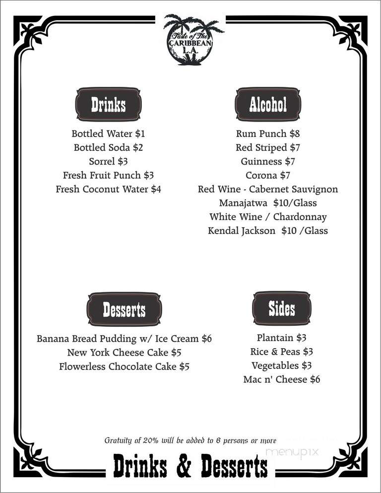 Taste of the Caribbean - Los Angeles, CA menu_pic