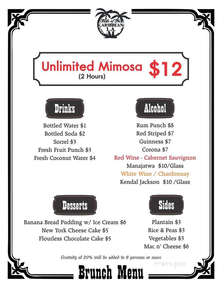 Taste of the Caribbean - Los Angeles, CA menu_pic