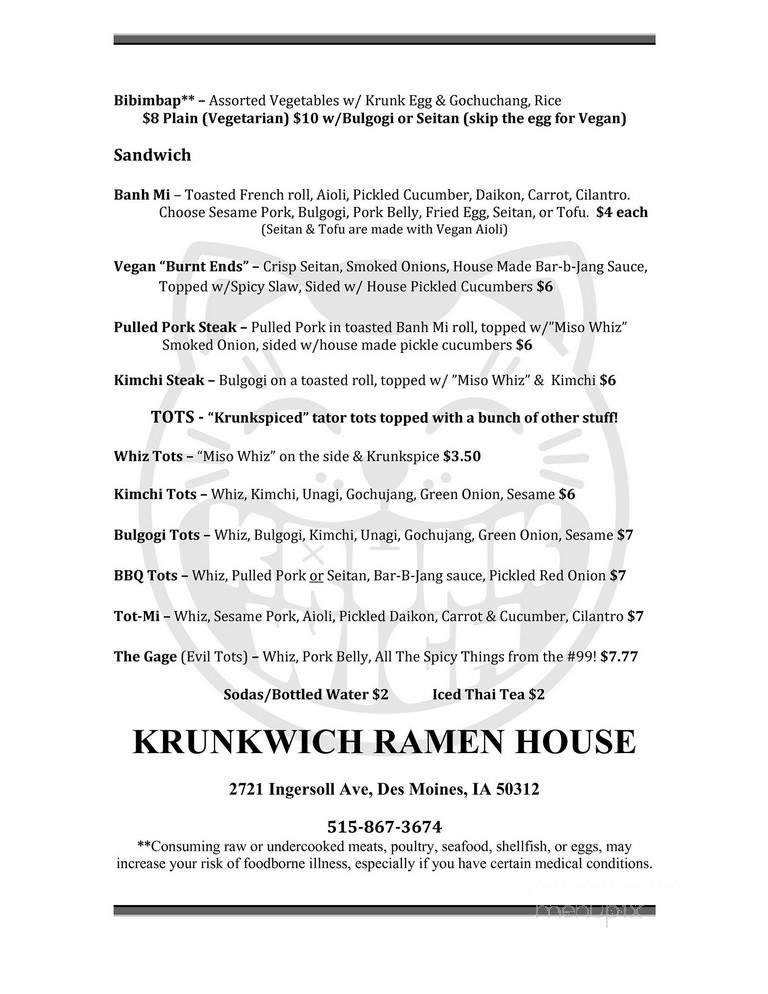 Krunkwich Ramen House - Des Moines, IA