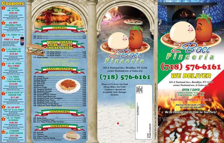 2 Baci Pizzeria - Brooklyn, NY menu_pic