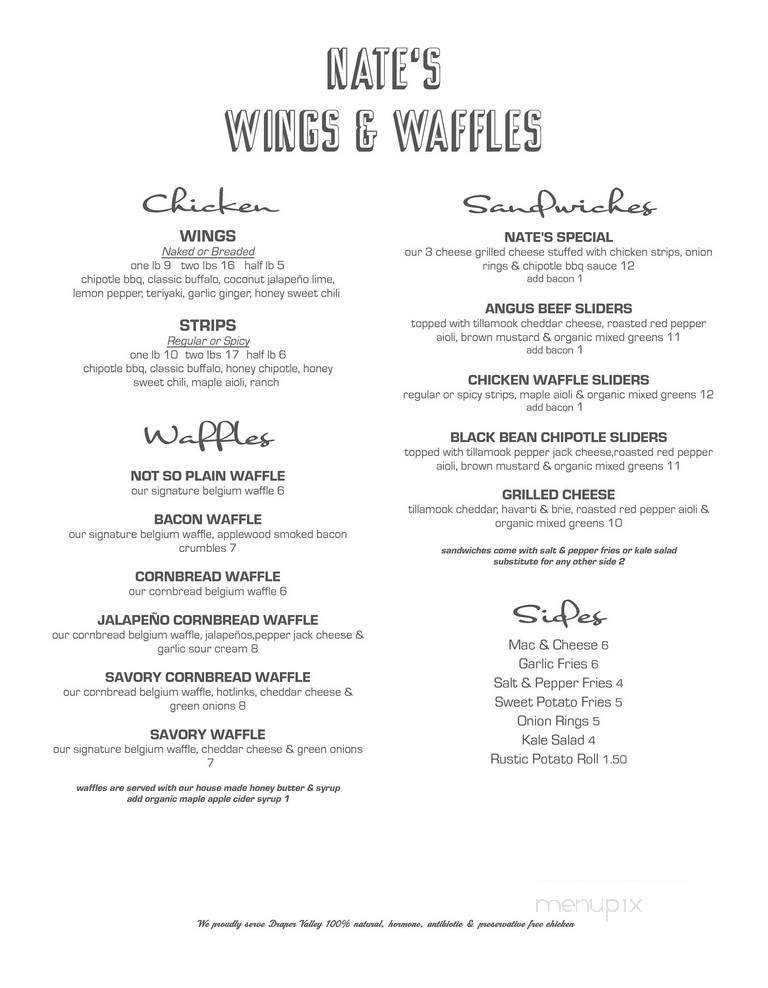 Nate's Wings & Waffles - Seattle, WA menu_pic