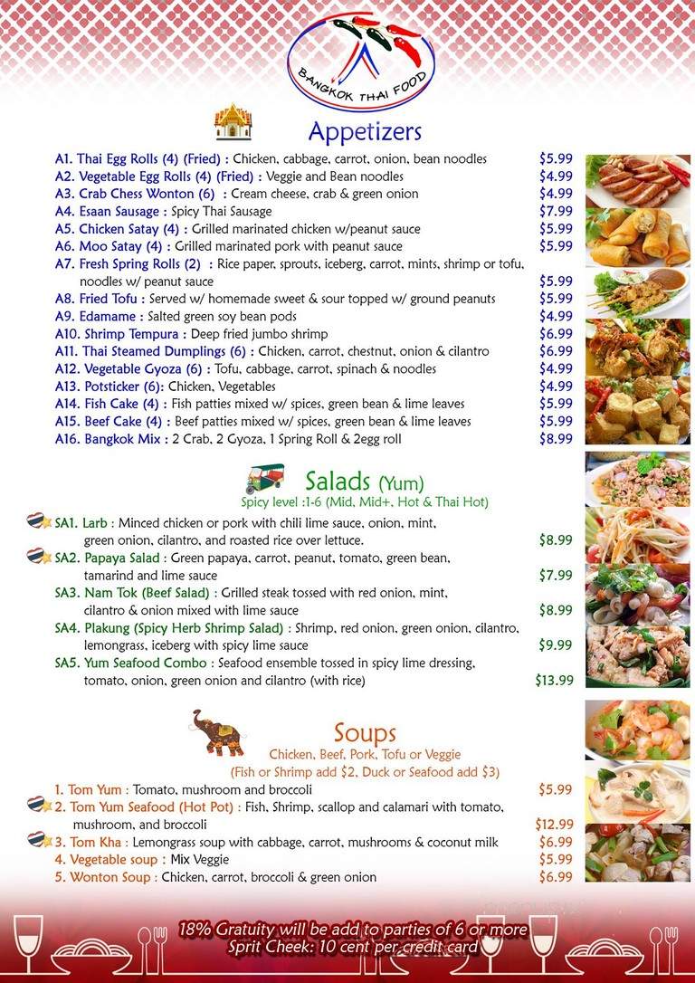 Bangkok Thai Food - Lakewood, CO menu_pic