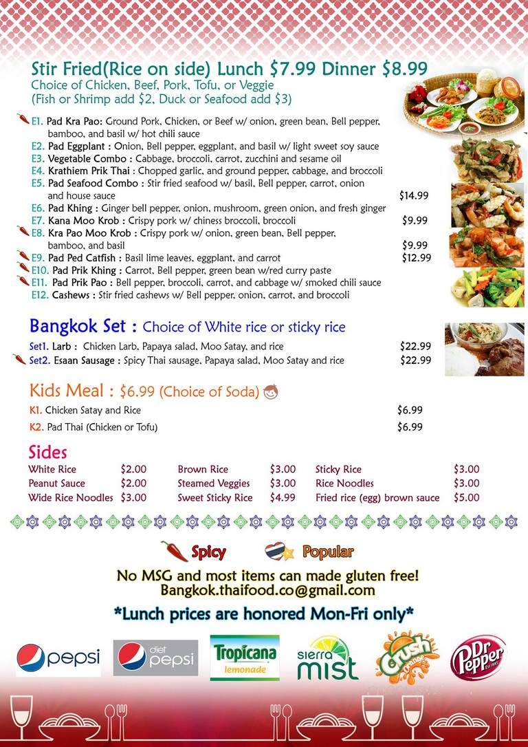 Bangkok Thai Food - Lakewood, CO menu_pic