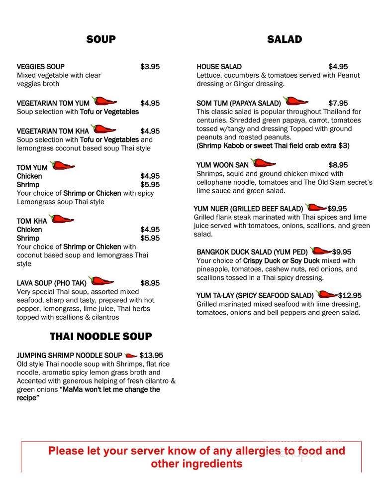 The Old Siam - Forest Hills, NY menu_pic
