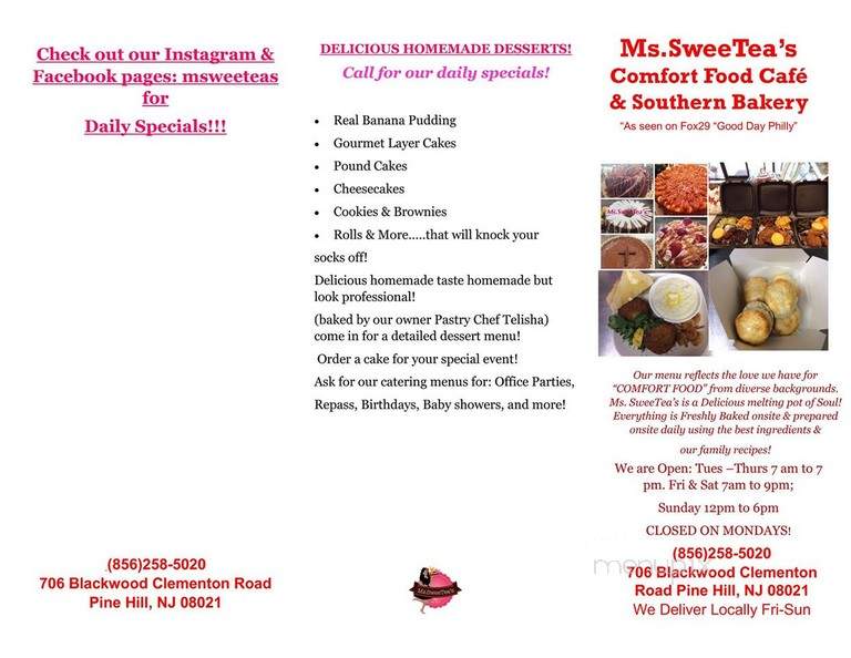 Ms. Sweetea's Comfort Food Cafe & Southern Desserts - Pine Hill, NJ