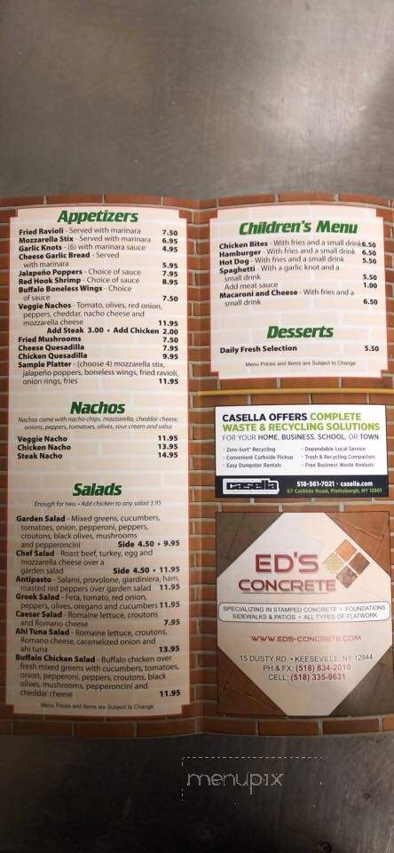 Pasquale's Restaurant - Peru, NY menu_pic