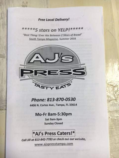 AJ's Press - Tampa, FL menu_pic