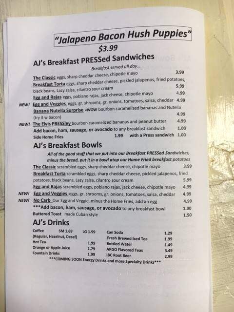 AJ's Press - Tampa, FL menu_pic