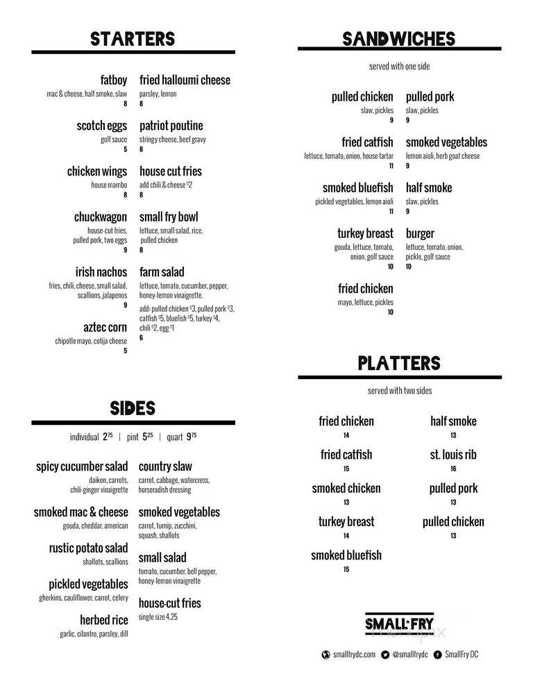 Small Fry - Washington, DC menu_pic