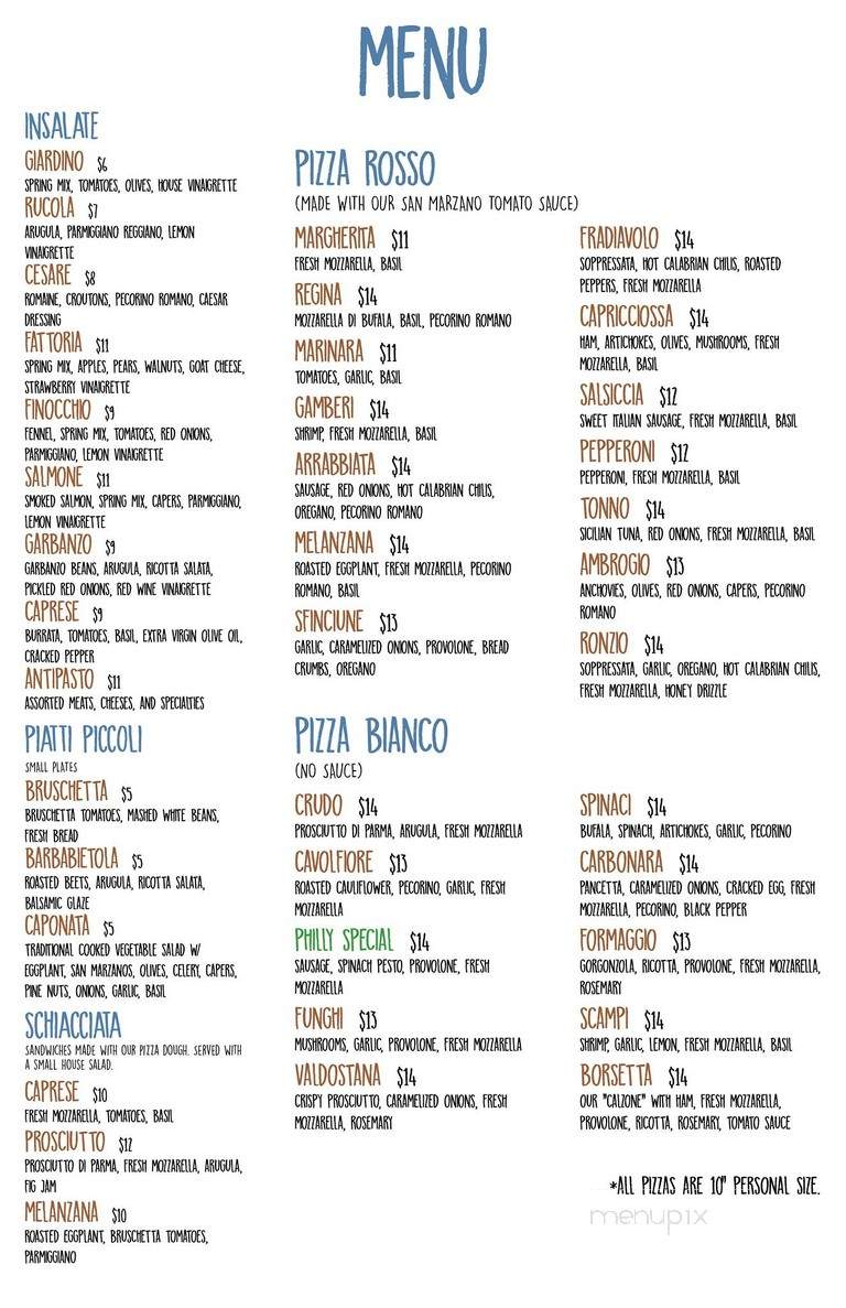 Spuntino - Philadelphia, PA menu_pic
