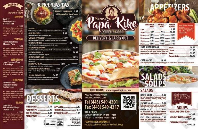 Pizza More - Baltimore, MD menu_pic