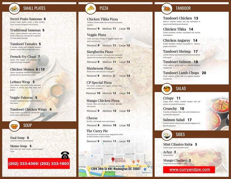 Curry & Pie - Washington, DC menu_pic