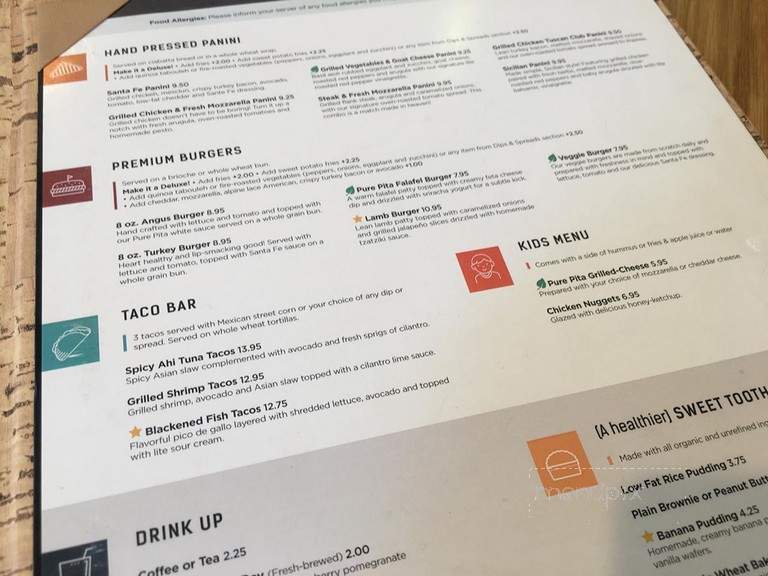 Pure Pita - Hoboken, NJ menu_pic
