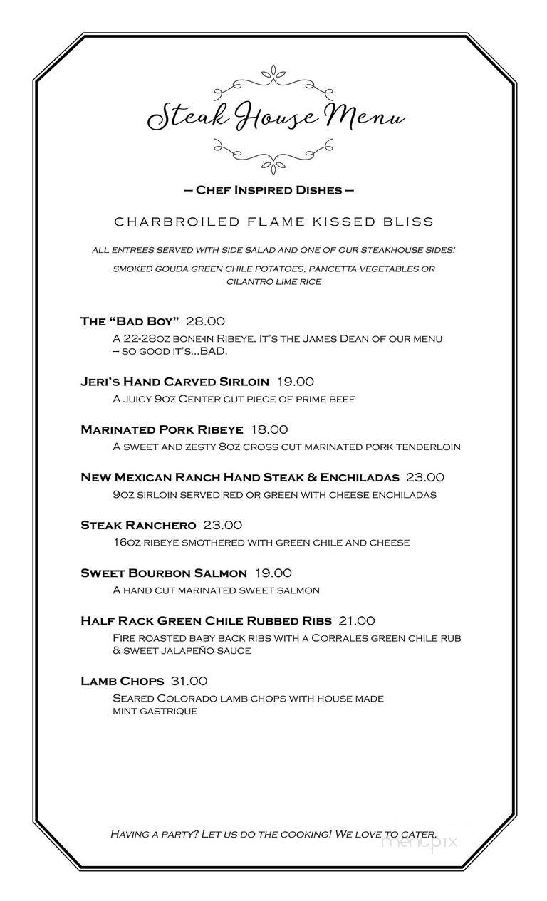 Las Ristras - Corrales, NM menu_pic