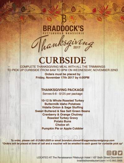Braddocks - Pittsburgh, PA menu_pic
