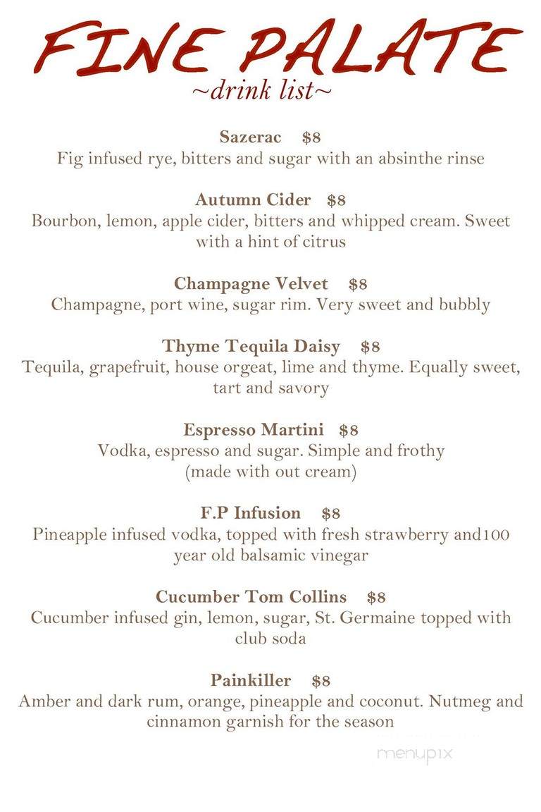 Fine Palate - Philadelphia, PA menu_pic