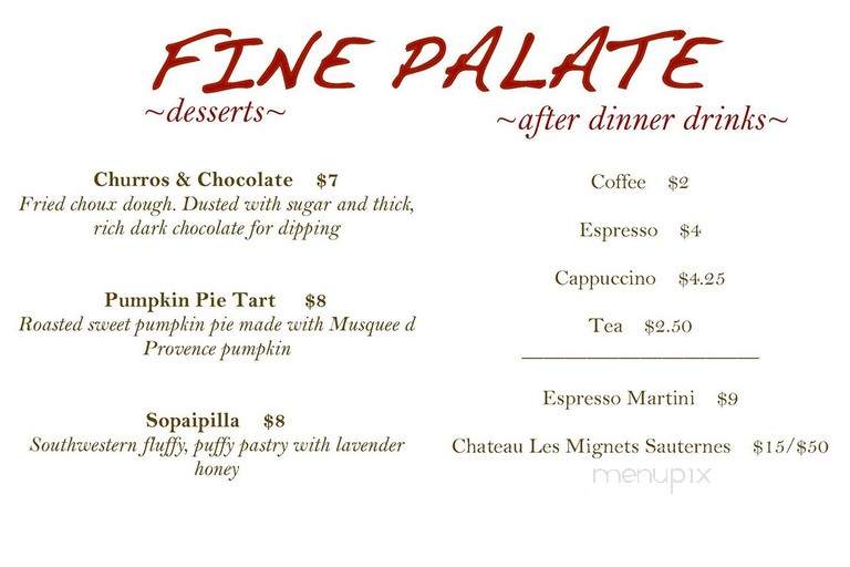 Fine Palate - Philadelphia, PA menu_pic
