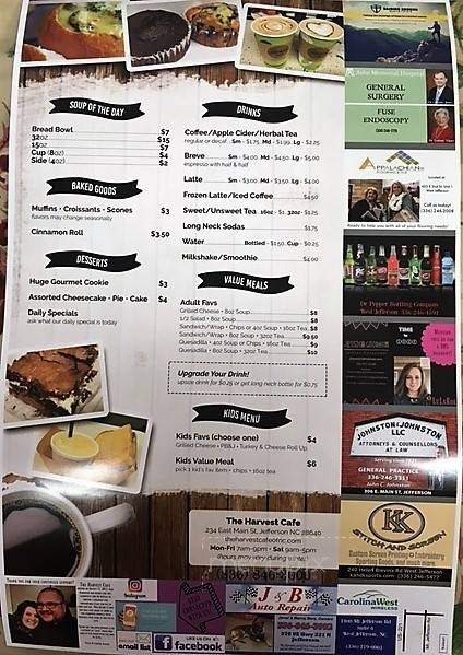 The Harvest Cafe - Jefferson, NC menu_pic