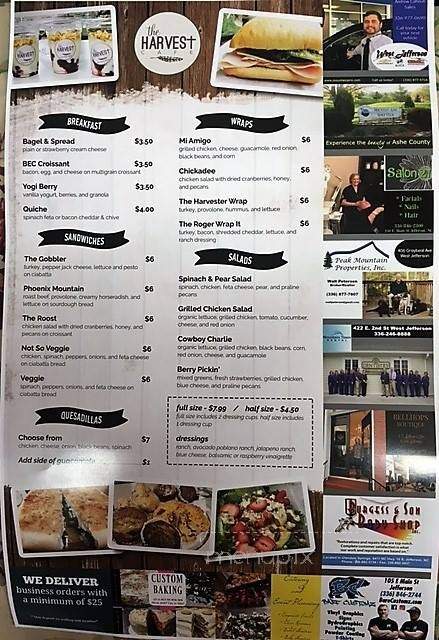 The Harvest Cafe - Jefferson, NC menu_pic
