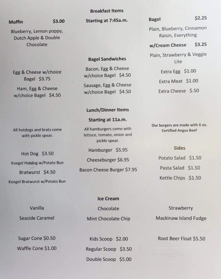 The Big Red Stop - Macatawa, MI menu_pic