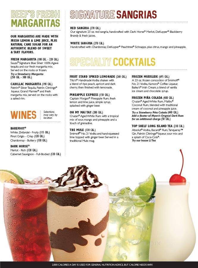 Beef 'O' Brady's - Tampa, FL menu_pic