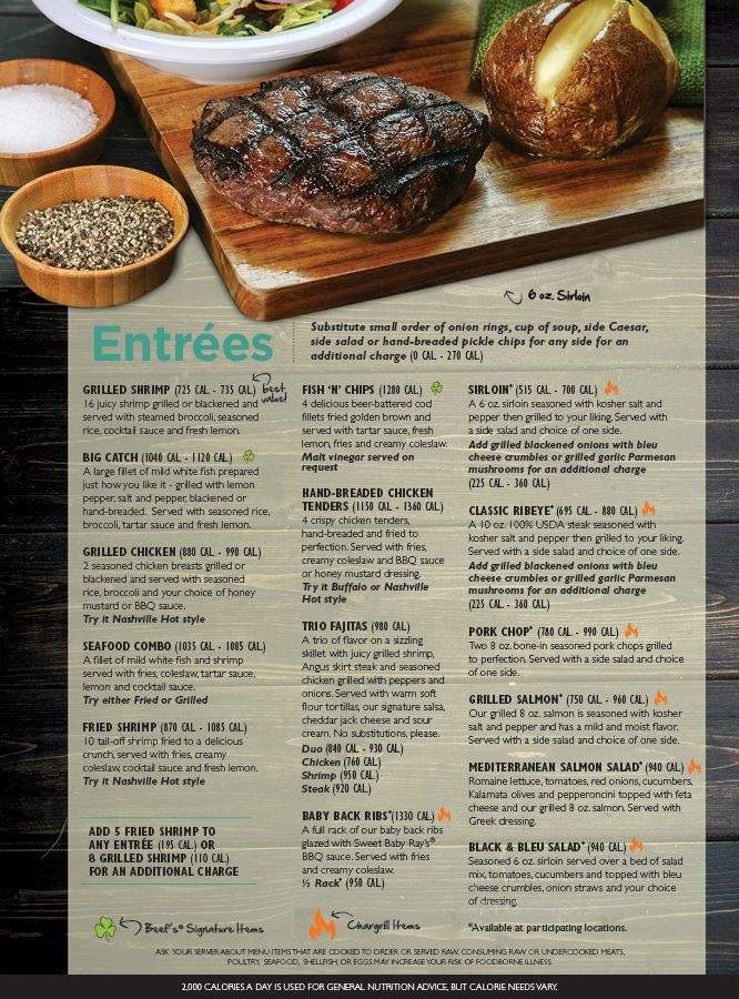 Beef 'O' Brady's - Tampa, FL menu_pic