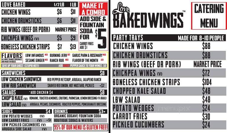 Love Baked Wings - West Hollywood, CA menu_pic