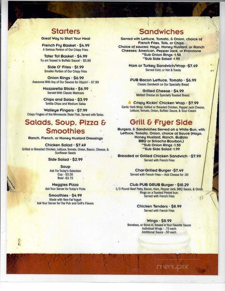 Club Pub & Grill - Saint Cloud, MN menu_pic