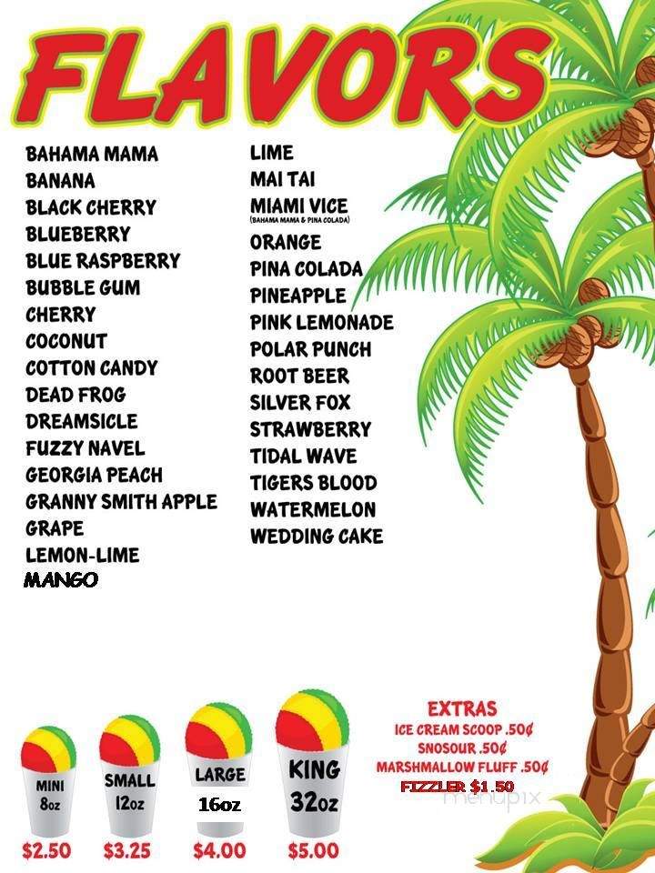 Arctic Shaved Ice - Smithville, MO menu_pic