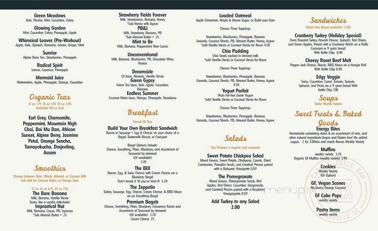 Bex Cafe & Juice Bar - Greenville, SC menu_pic