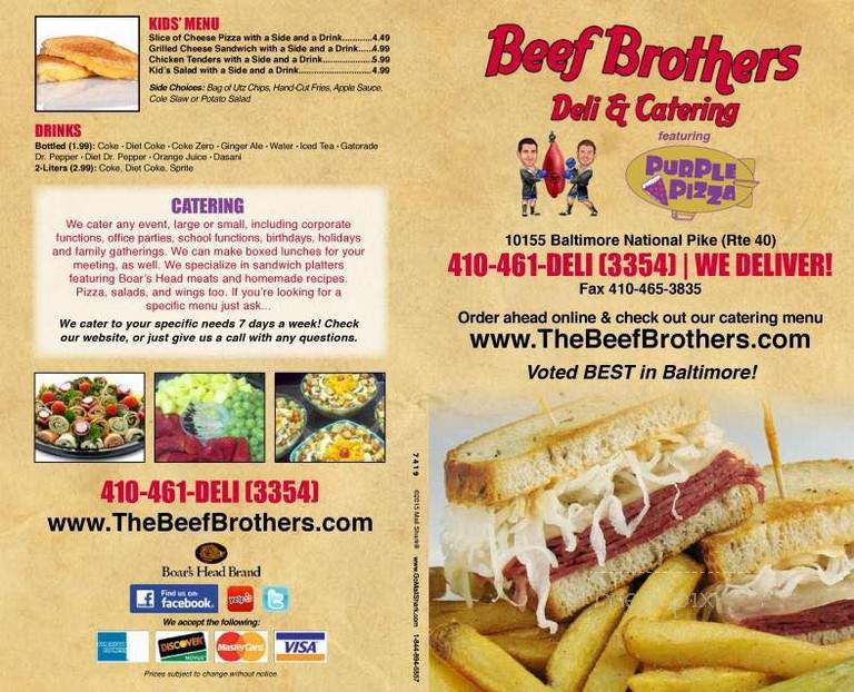 Beef Brothers Deli - Ellicott City, MD menu_pic