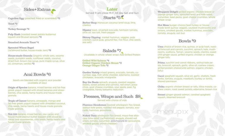 Pulp Lifestyle Kitchen - Salt Lake City, UT menu_pic