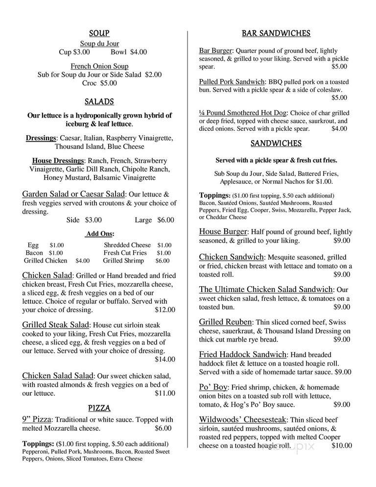 Wildwoods Bar & Grill - Saint Marys, PA menu_pic
