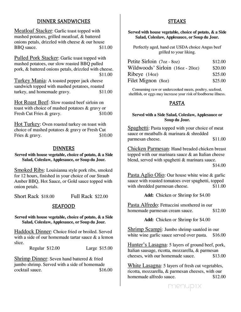 Wildwoods Bar & Grill - Saint Marys, PA menu_pic