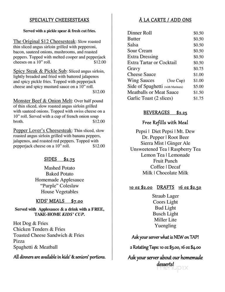Wildwoods Bar & Grill - Saint Marys, PA menu_pic