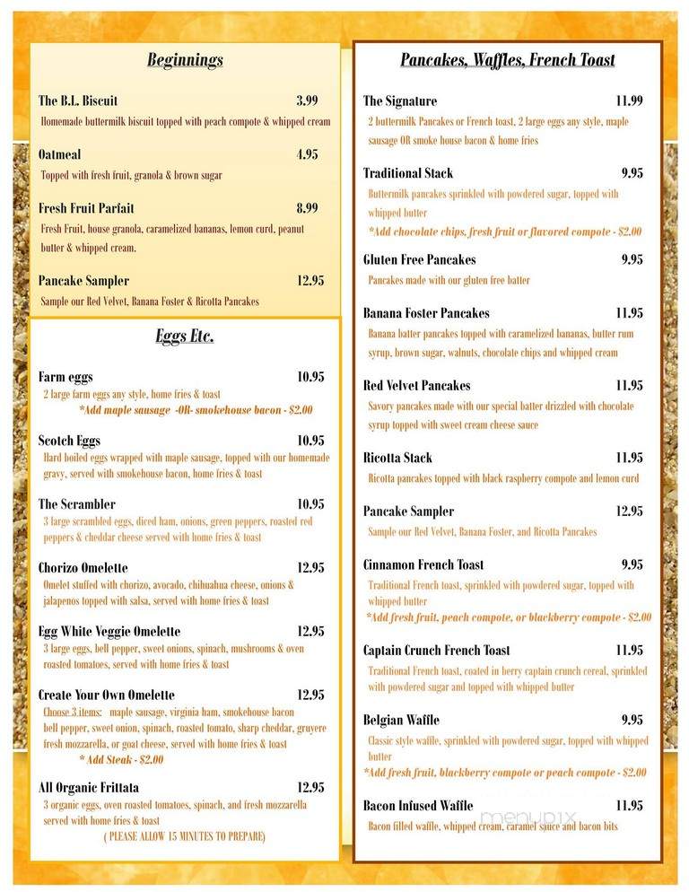 The Breakfast Lounge - Chicago, IL menu_pic