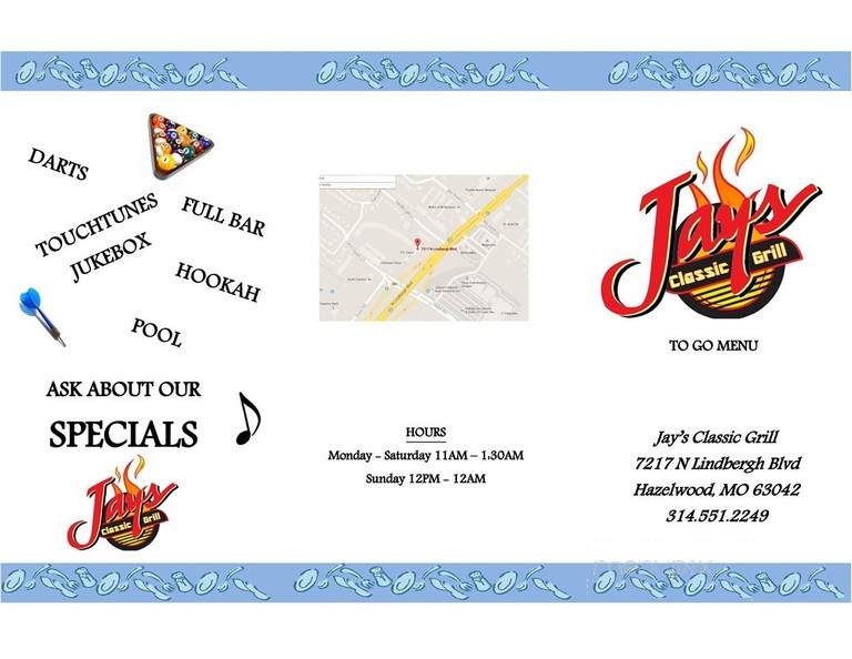 Jay's Classic Bar & Grill - Hazelwood, MO menu_pic